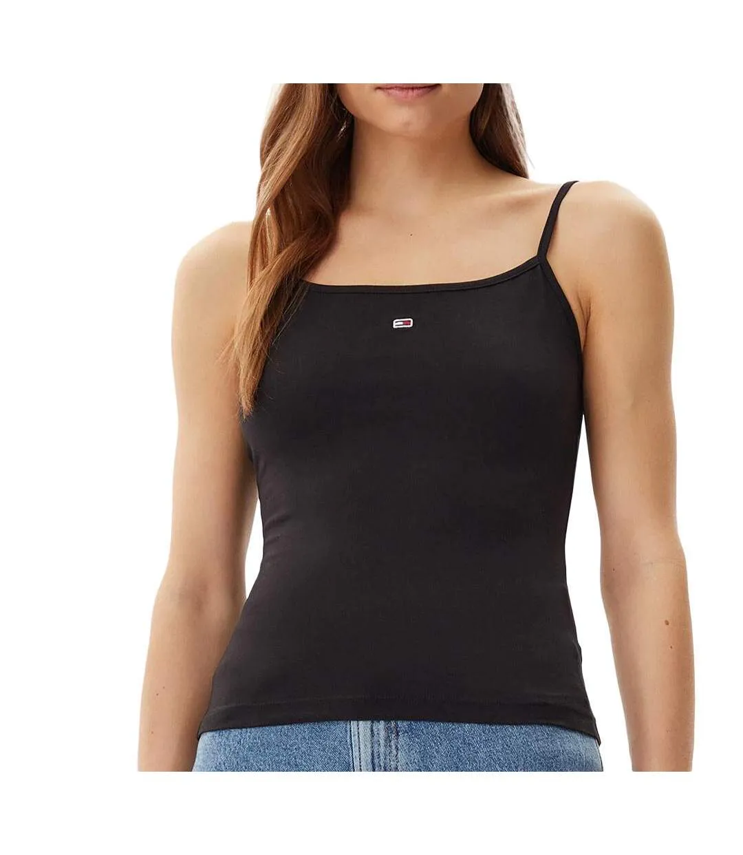 Top noir femme tommy jeans essential strap-1