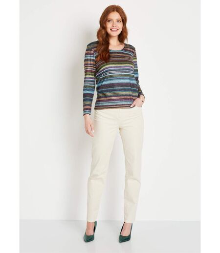 T-shirt chaud rayé col rond manches longues