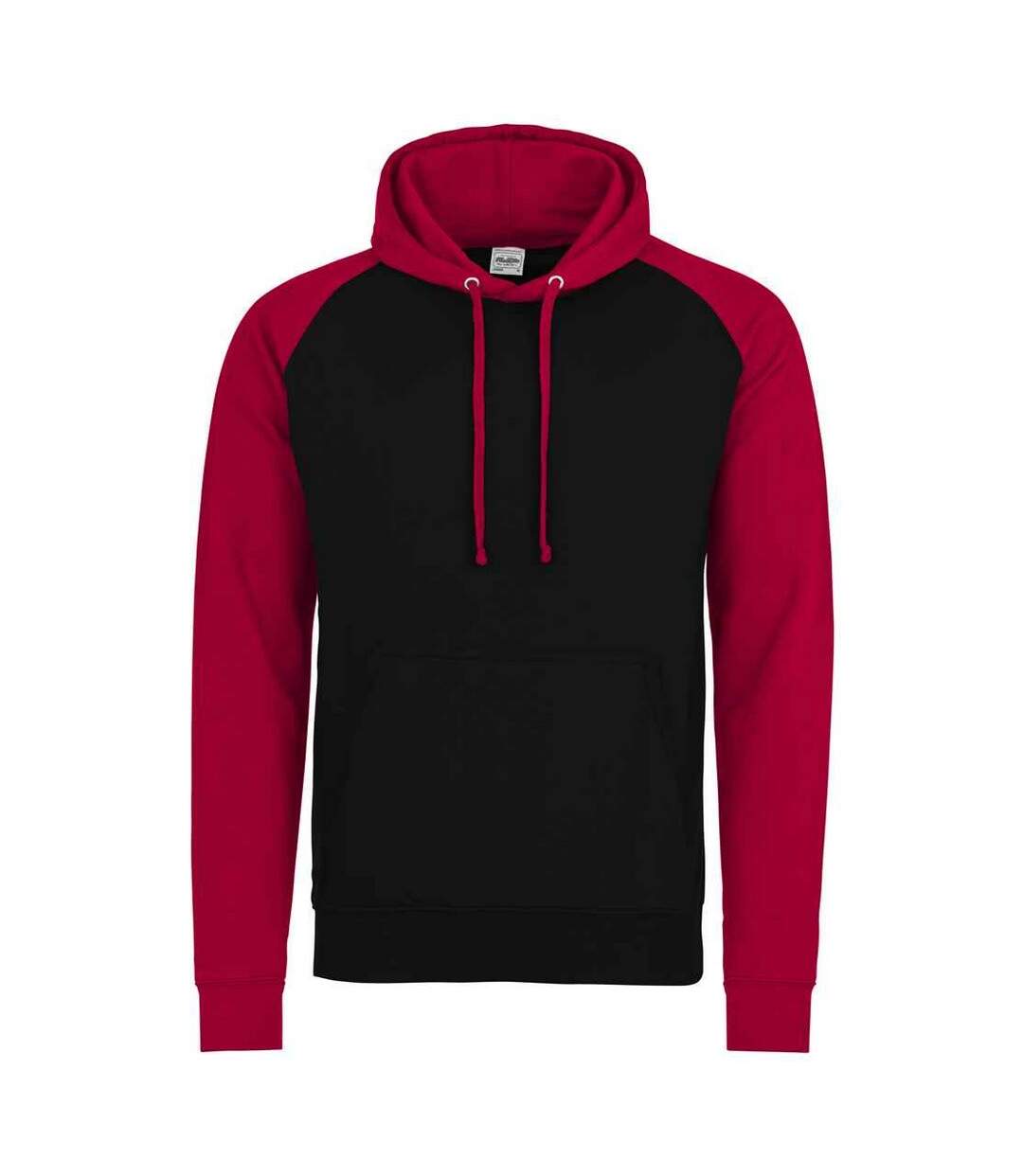 Sweat À Capuche Adulte Noir Vif Rouge Feu Awdis-1