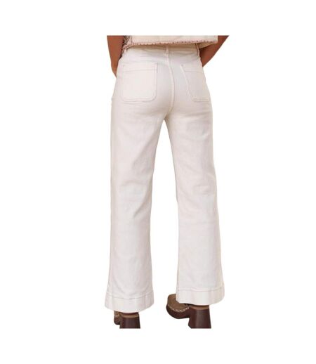 Jean flare blanc femme oraije elenette