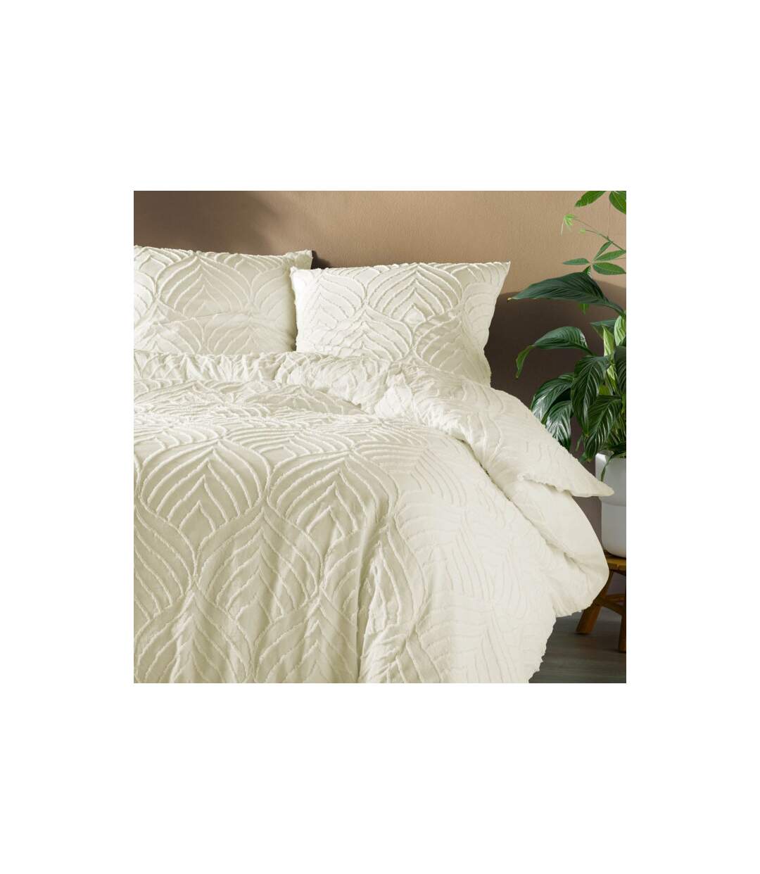 Parure de Lit 3 Pièces Heltie 260x240cm Ivoire-2