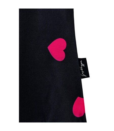 Hype Womens/Ladies Scatter Heart One Piece Bathing Suit (Black/Pink) - UTHY9307