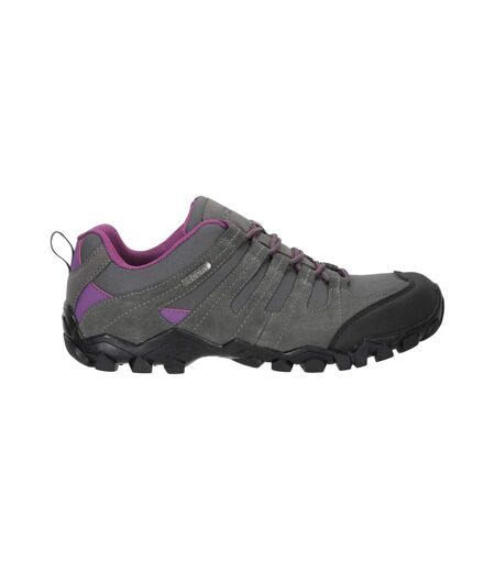 Womens/ladies Belfour Suede Waterproof Walking Shoes Grey Mountain Warehouse