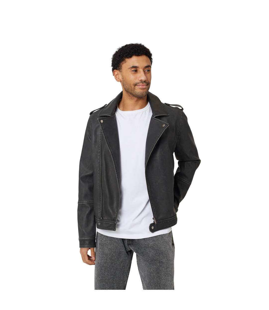 Veste Motard Coney Homme Noir Brave Soul-2