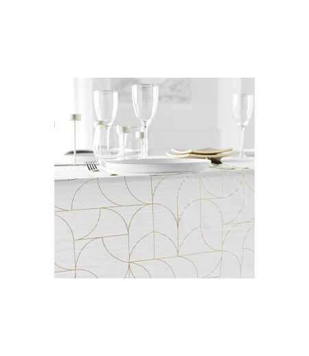 Nappe Antitache Louxor 140x240cm Blanc & Or