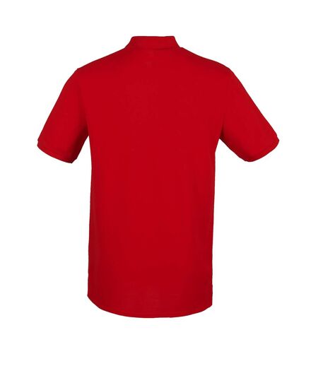 Henbury Mens Modern Fit Cotton Pique Polo Shirt (Classic Red)