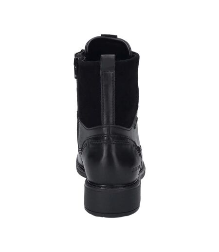 Womens/ladies Leather Ankle Boots Black Jose Beut