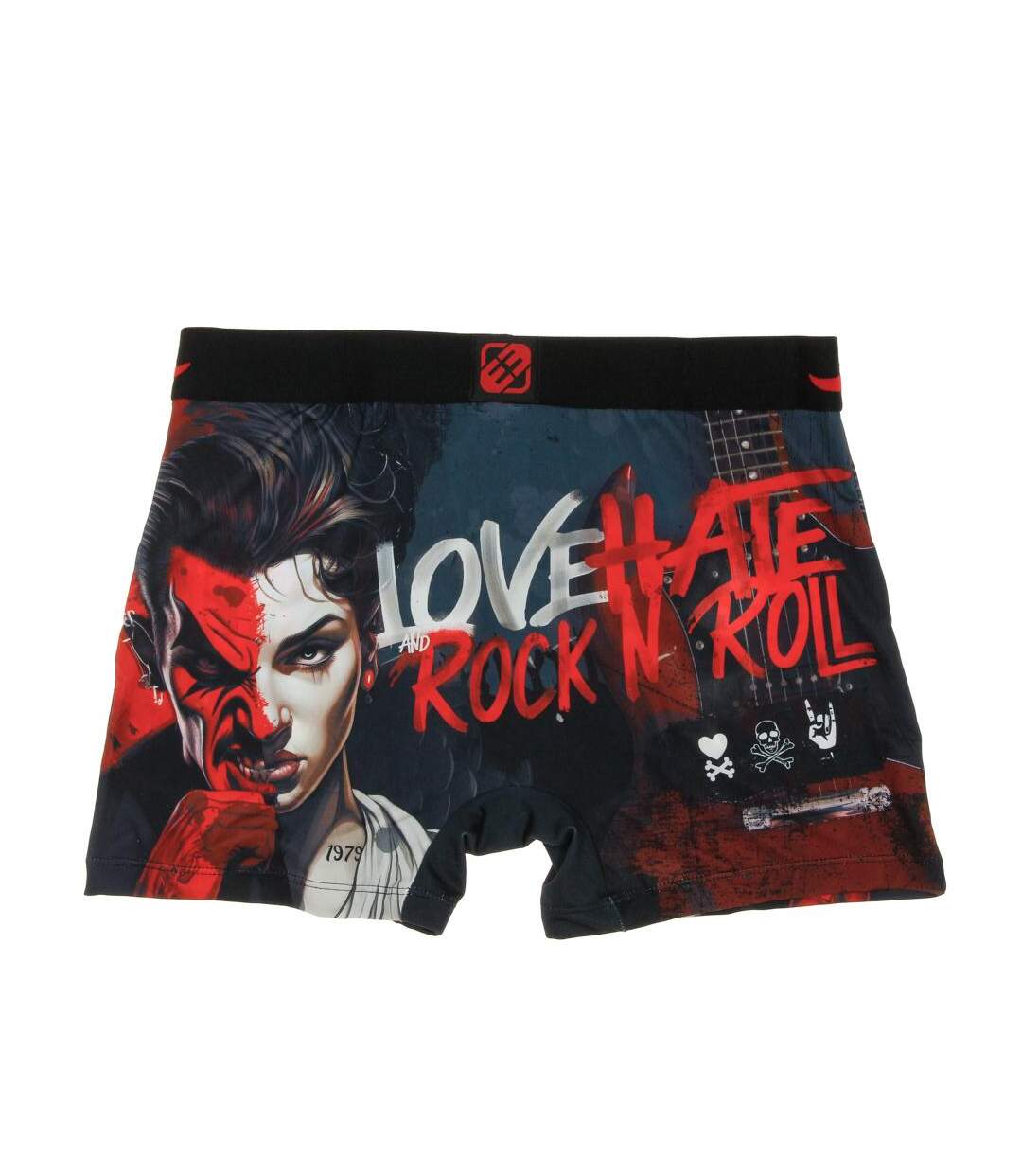 Boxer marine/rouge homme freegun love hate rock - l-2