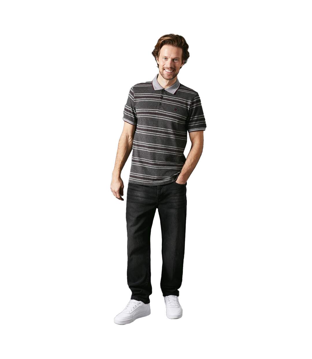 Polo memphis homme gris Maine