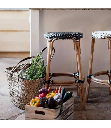 Panier de Shopping en Osier 4 Anses 36cm Naturel