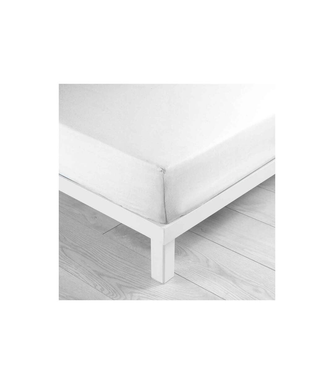 Drap Housse en Coton Biolina 160x200cm Blanc-2