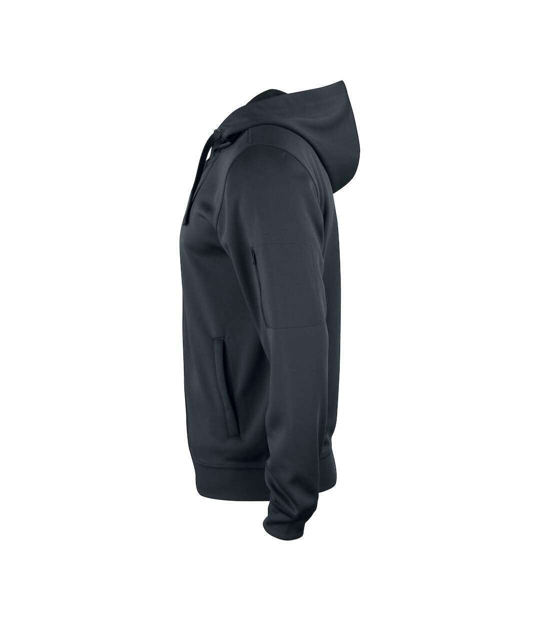 Mens Basic Active Full Zip Hoodie Black Clique-3