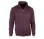Cardigan Zippé Homme en Polaire Tricot Bordeaux – Col Montant & Coudières Suédine-1