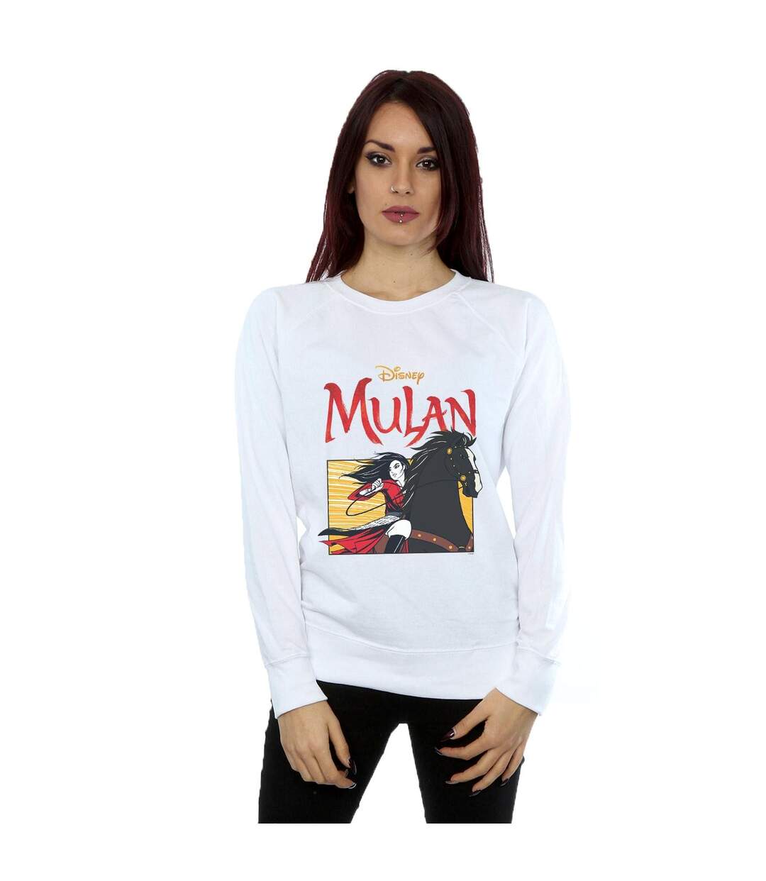 Disney Sweatshirt Womens/Ladies Mulan Movie Horse Frame (Blanc) - UTBI26590-2