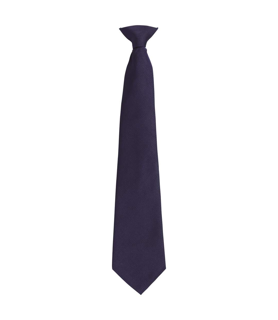 Unisex adult colours fashion plain clip-on tie one size navy Premier-1