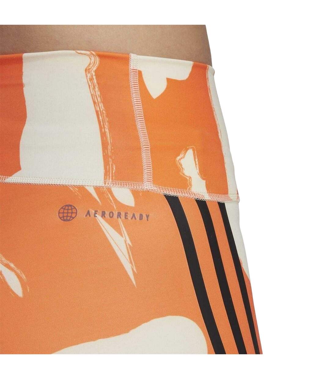Womens/ladies Thebe Magugu Striped Cycling Shorts Orange Beige Adidas-4