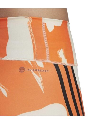 Womens/ladies Thebe Magugu Striped Cycling Shorts Orange Beige Adidas