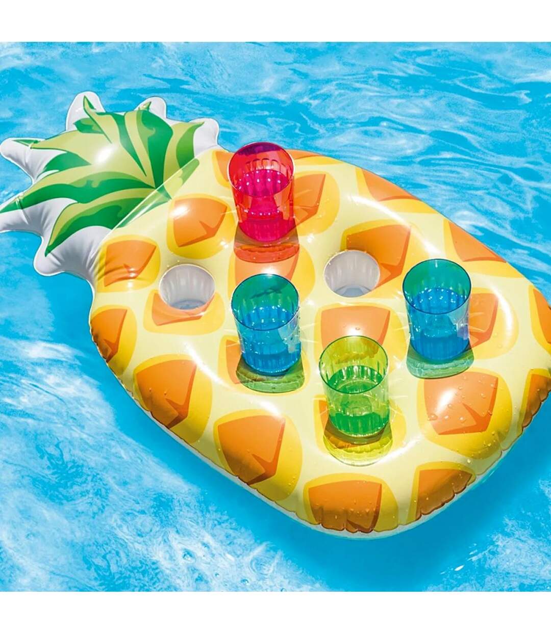 Porte Verre Gonflable Ananas 97cm Jaune-2