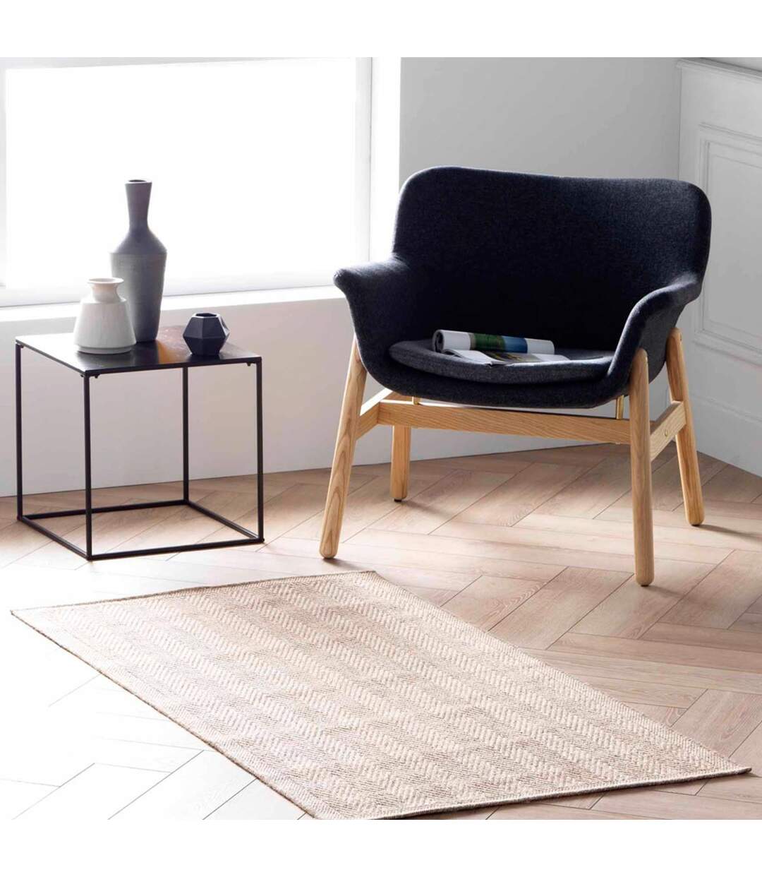 Tapis Déco Tissé Ilem 80x150cm Naturel-4
