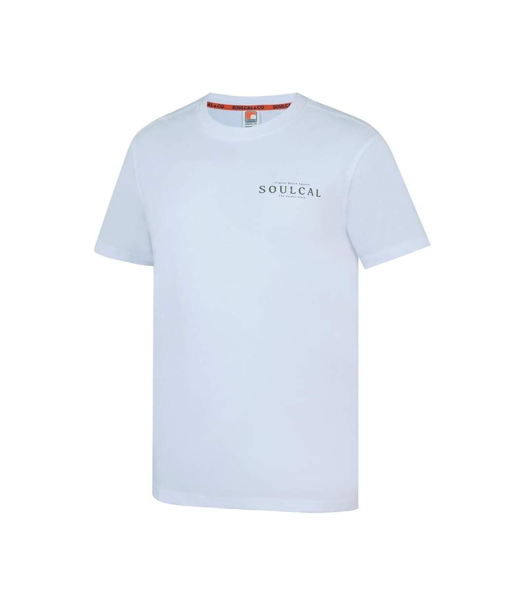 Mens Back Print T-shirt White SoulCal-3
