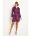 Robe courte satinée imprimé fleuri-1