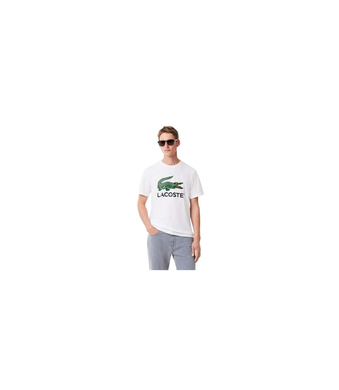 T-shirt Motif/style Imprimé Crocodile Homme Blanc Lacoste-1