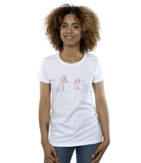 Disney - T-shirt LADY AND THE TRAMP SPAGHETTI OUTLINE - Femme (Blanc) - UTBI15308