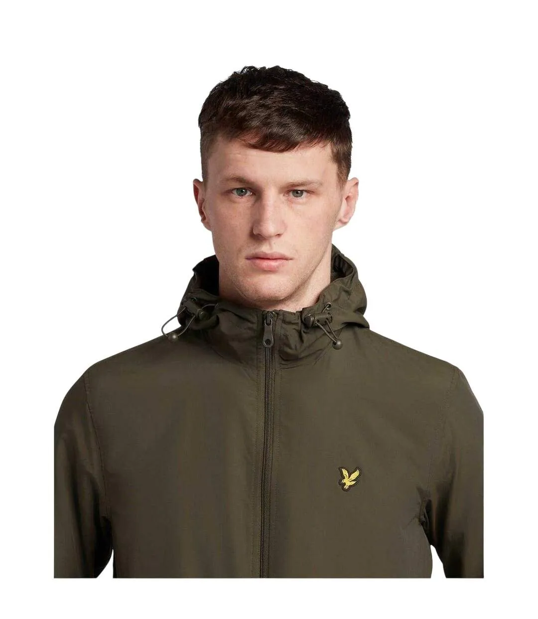 Veste Unie À Capuche Homme Kaki Foncé Lyle & Scott-4