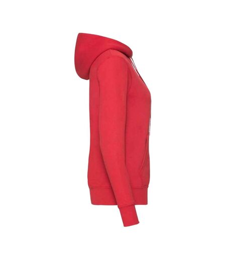 Classic lady fit hooded sweatshirt red Fruit of the Loom