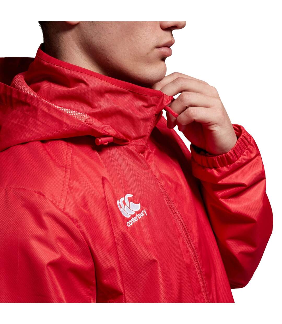 Mens Club Vaposhield Full Zip Waterproof Jacket Flag Red Canterbury-3