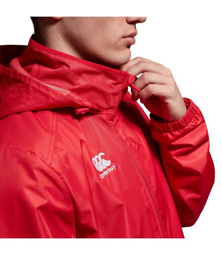 Mens Club Vaposhield Full Zip Waterproof Jacket Flag Red Canterbury