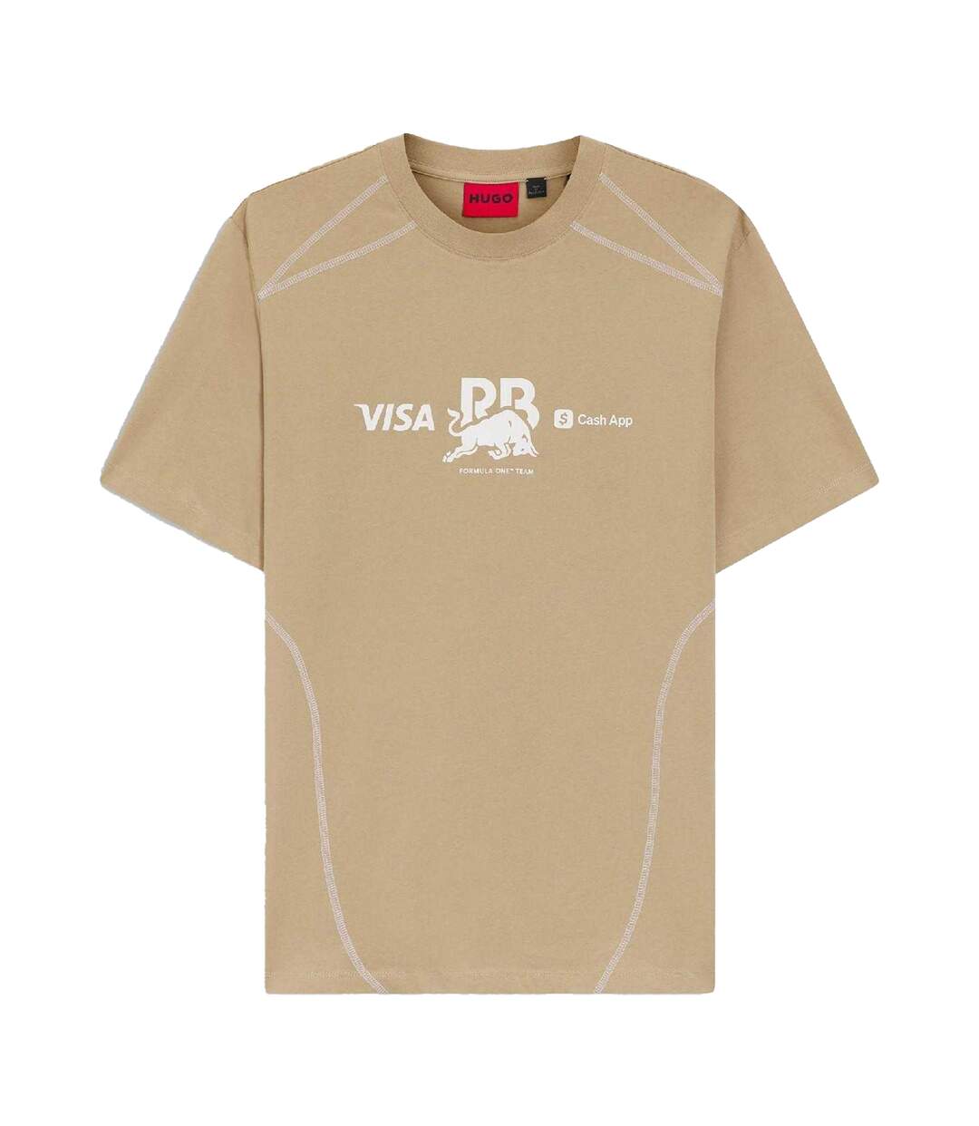 Unisex Adult Crew Neck Short-sleeved Competition T-shirt Medium Beige Hugo-1