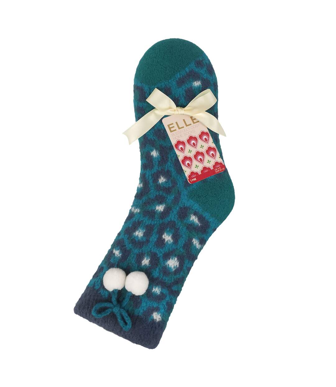 1 Pair Ladies Sherpa Lined Grip Socks - Warm Fluffy Cosy Non-Slip Comfort-2