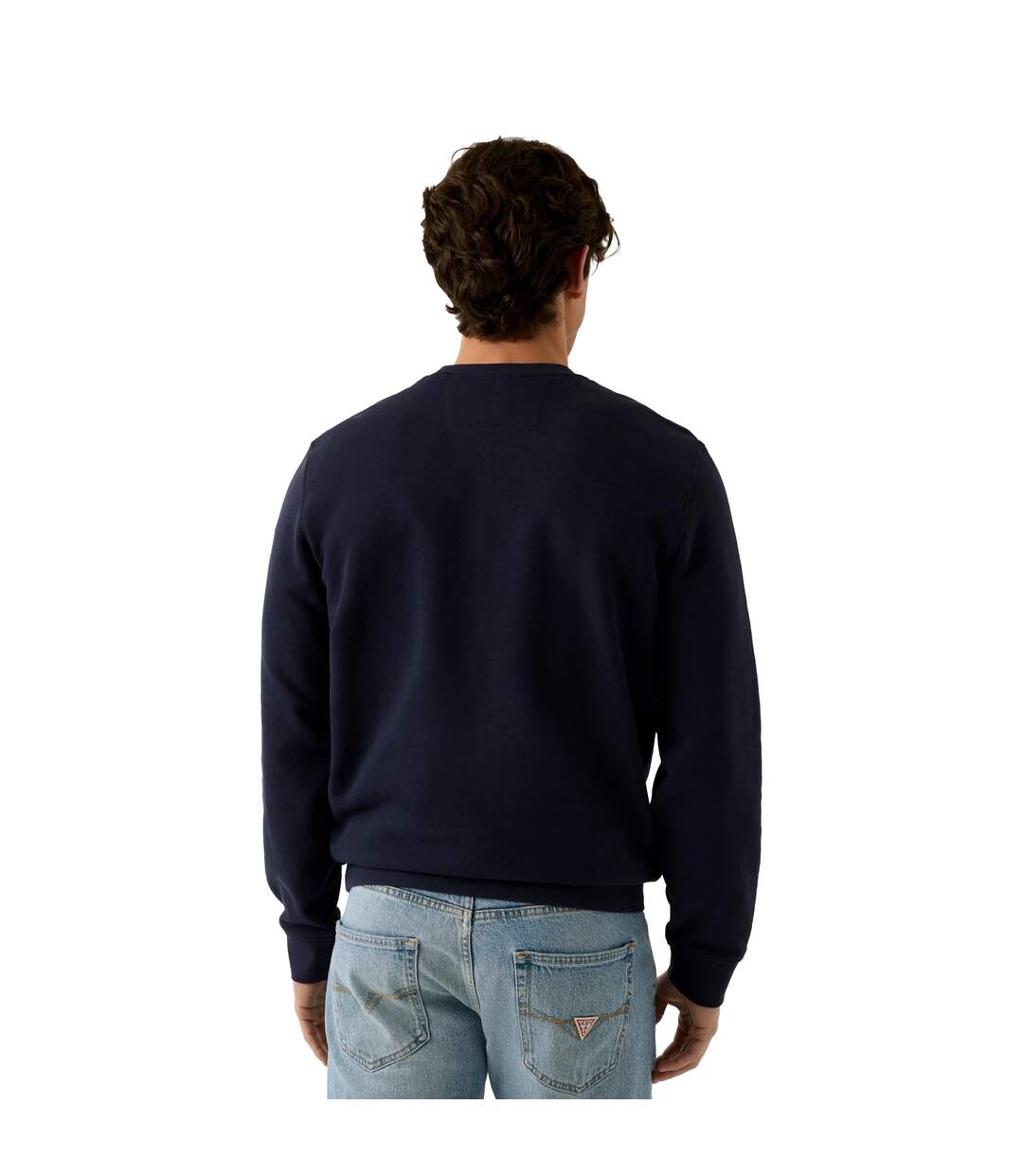 Sweat Motif/style En Relief Homme Bleu Guess-3