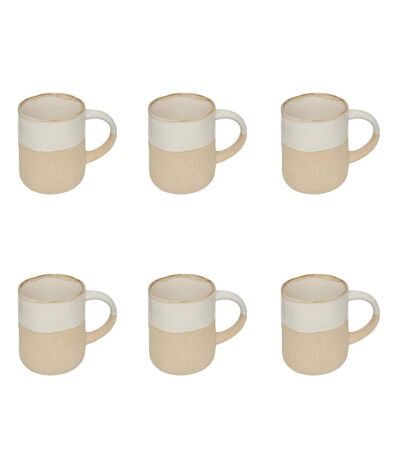 Lot de 6 Mugs en Faïence Kate 34cl Blanc