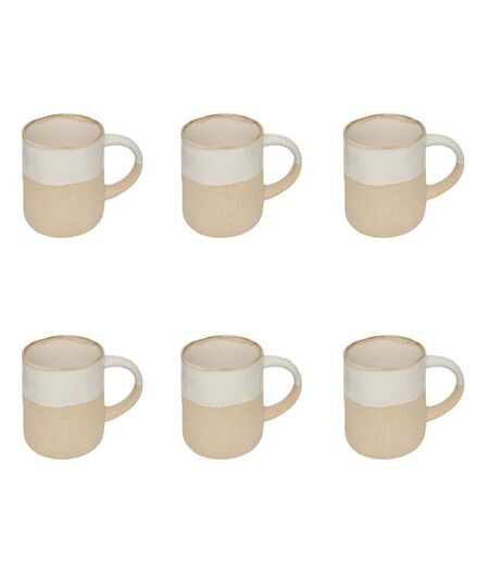 Lot de 6 Mugs en Faïence Kate 34cl Blanc