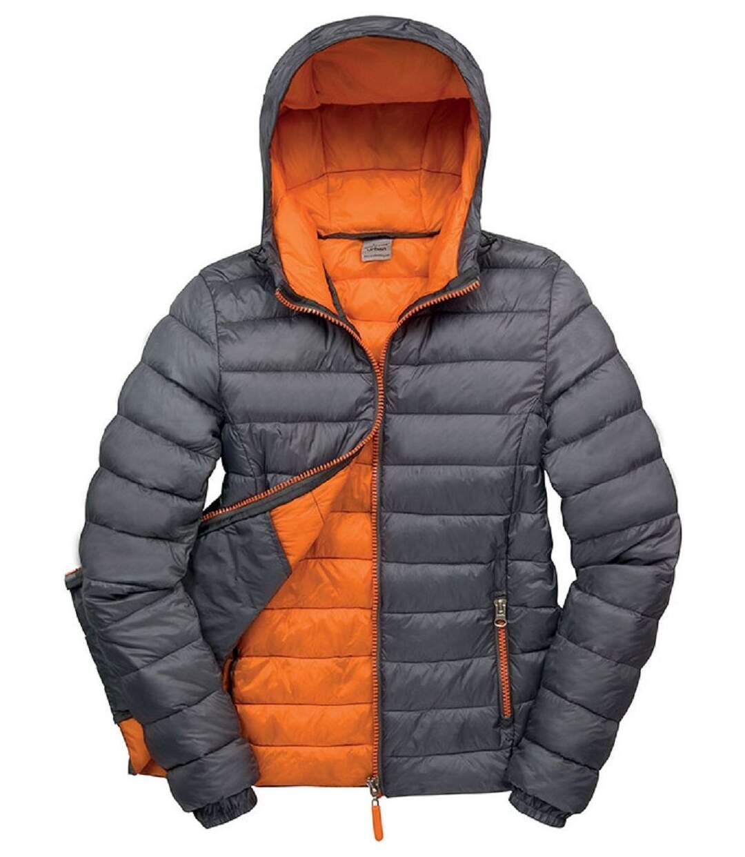 Veste matelassée - doudoune femme R194F - gris et orange