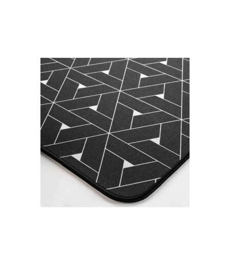 Tapis de Couloir Imprimé Terence 45x120cm Noir
