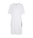 Womens/ladies Organic Robe T-shirt Surdimensionnée À Ourlet Fendu Blanc Build Your Brand-2