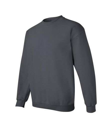 Unisex adult heavy blend crew neck sweatshirt charcoal Gildan