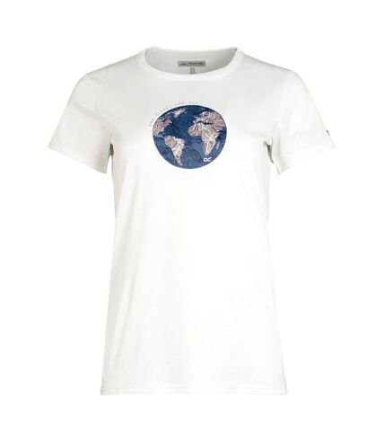 T-shirt fingal femme blanc / globe terrestre Regatta