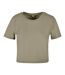 Haut Court Femme Olive Pâle Build Your Brand-1