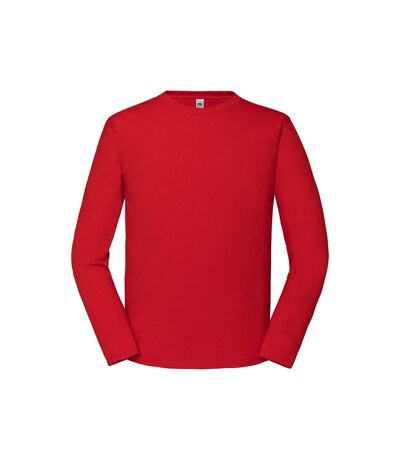 Fruit of the Loom Mens Iconic Premium Long-Sleeved T-Shirt (Red)