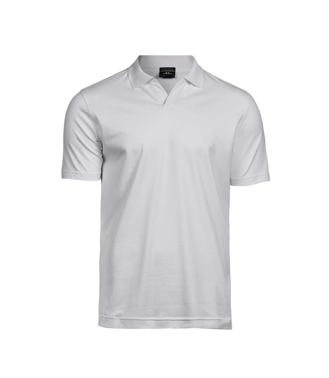Mens Luxury Stretch V Neck Polo Shirt White Tee Jays-1