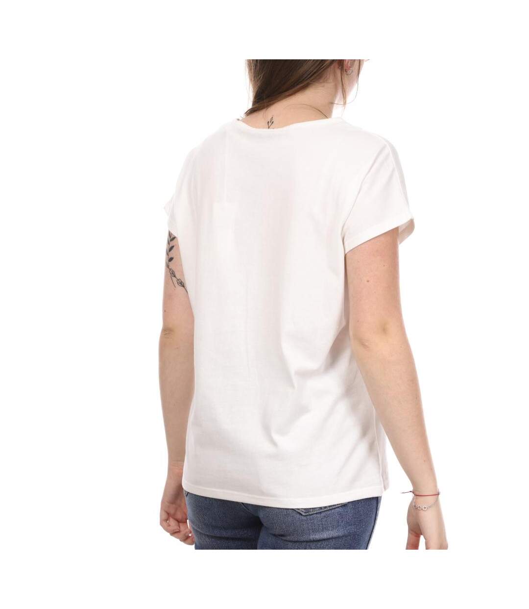 T-shirt Blanc Femme Teddy Smith Rose - M-2