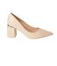 Womens/ladies baden metallic detail medium block heel court shoes beige Dorothy Perkins