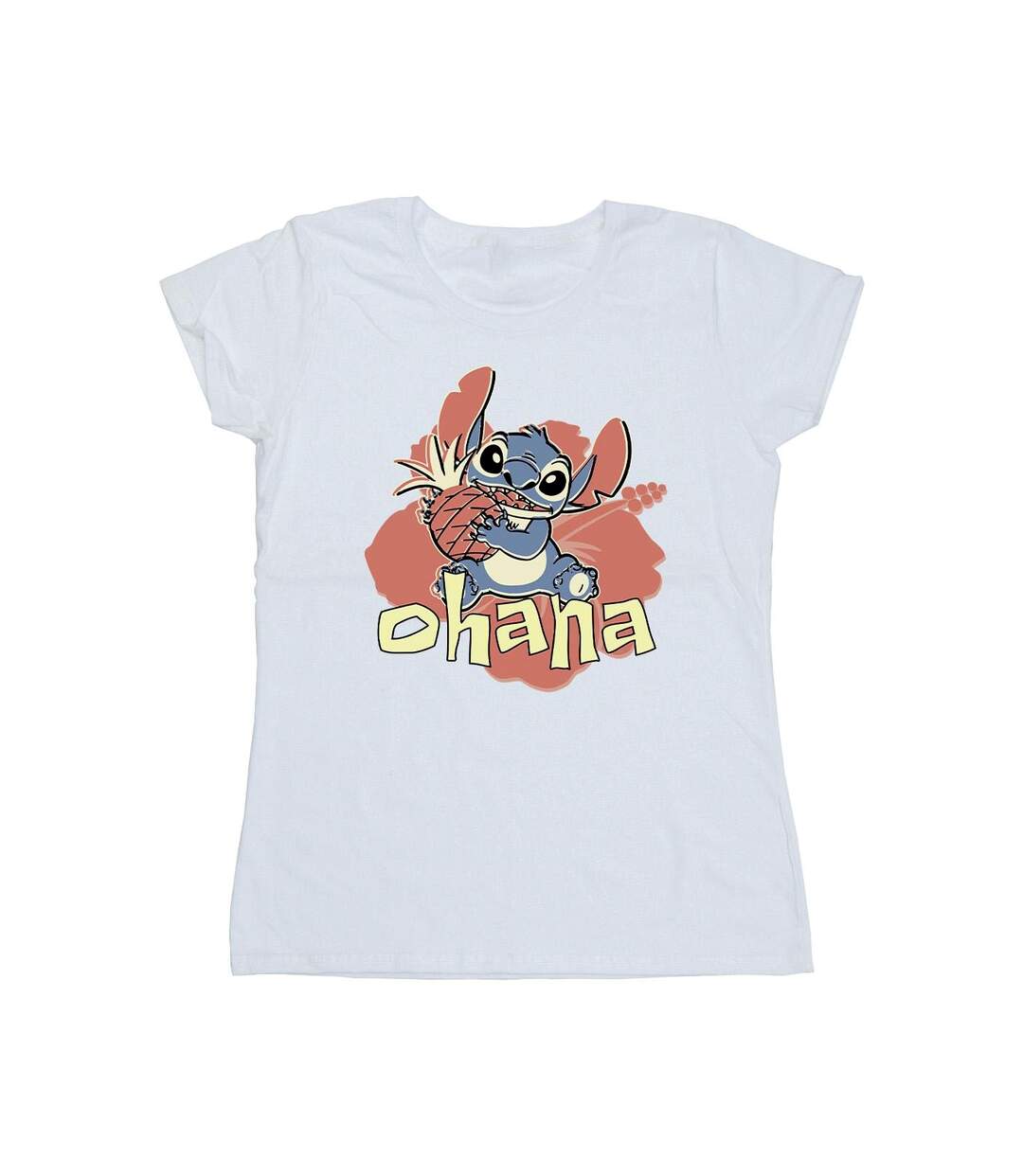 Disney Femmes/Les femmes Lilo And Stitch Ohana Pineapple Cotton T-Shirt (Blanc) - UTBI25804-1