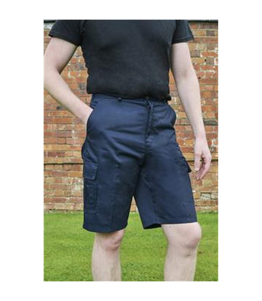 Mens cargo workwear shorts navy Absolute Apparel-1