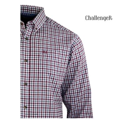 CHALLENGER TRIAL1 - Chemise à carreaux en Coton gratté douce et chaude à carreaux Bordeaux