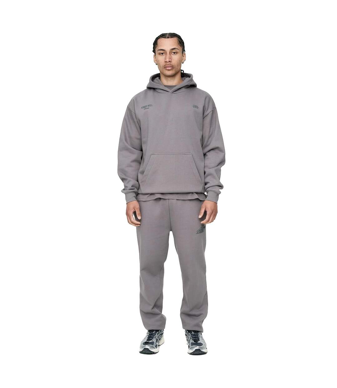 Mens Studio Garment District Back Print Hoodie Grey Kings Will Dream-1